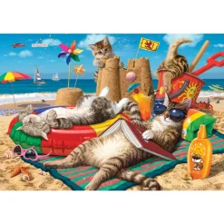 Cats on the Beach 260 Piece Jigsaw Puzzle