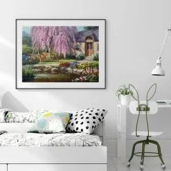 Cherry Blossom Cottage 1000 Piece Jigsaw Puzzle
