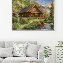 Log Cabin Home 1500 Piece Jigsaw Puzzle