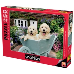 Puppies in a Wheelbarrow 260 Piece Jigsaw Puzzle