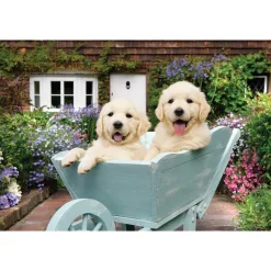 Puppies in a Wheelbarrow 260 Piece Jigsaw Puzzle