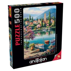 Village Lake Afternoon 500 Piece Jigsaw Puzzle